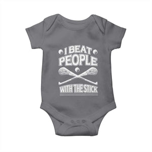 Funny Irish Hurling Baby Onesie I Beat People With a Stick TS09 Charcoal Print Your Wear