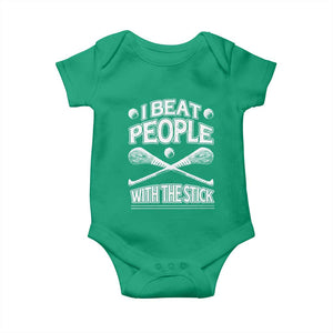 Funny Irish Hurling Baby Onesie I Beat People With a Stick TS09 Irish Green Print Your Wear