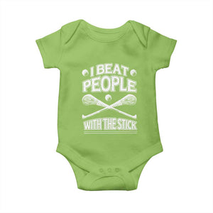 Funny Irish Hurling Baby Onesie I Beat People With a Stick TS09 Lime Print Your Wear
