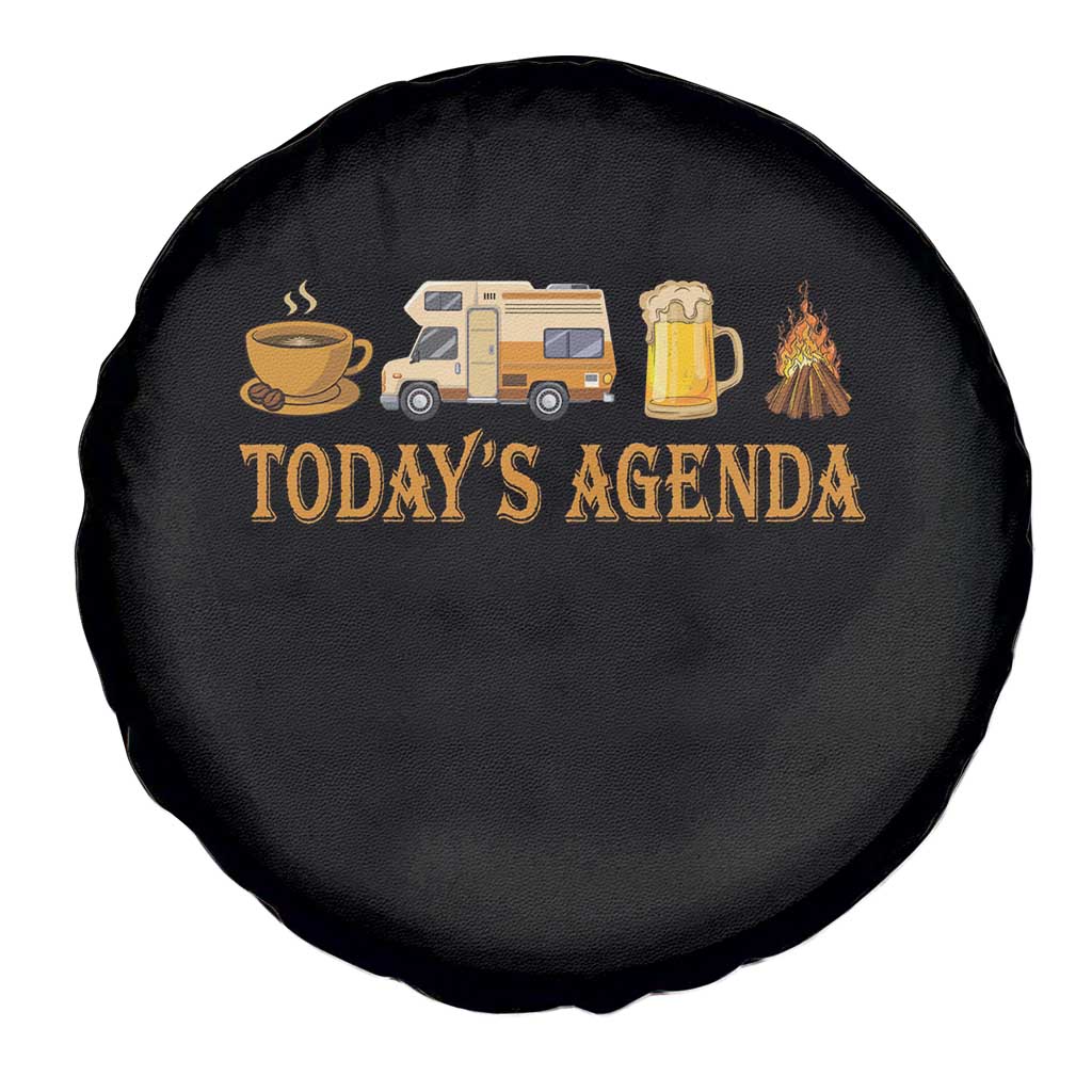 Camping Lover Spare Tire Cover Today's Agenda Road Trip RV Motorhome Campfire TS09 Print Your Wear