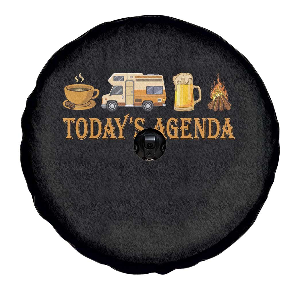 Camping Lover Spare Tire Cover Today's Agenda Road Trip RV Motorhome Campfire TS09 Print Your Wear
