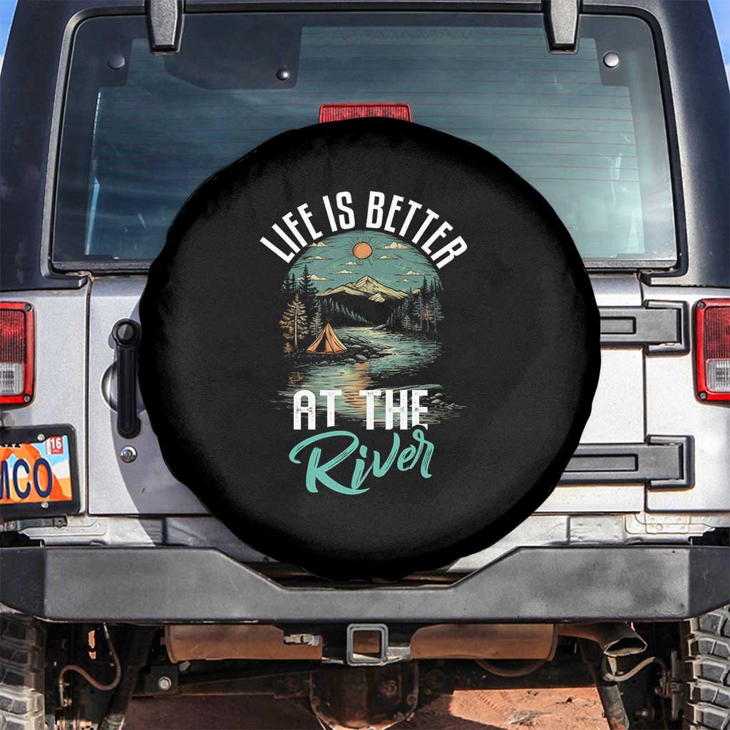 Camping Lover Spare Tire Cover Life Is Better At The River TS09 No hole Black Print Your Wear