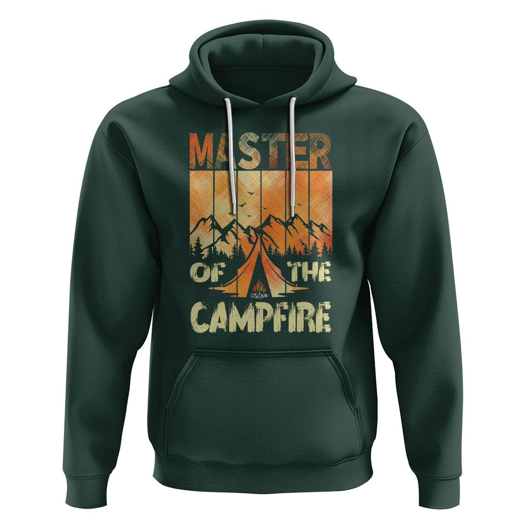 Funny Camping Hoodie Master Of The Campfire TS09 Dark Forest Green Printyourwear