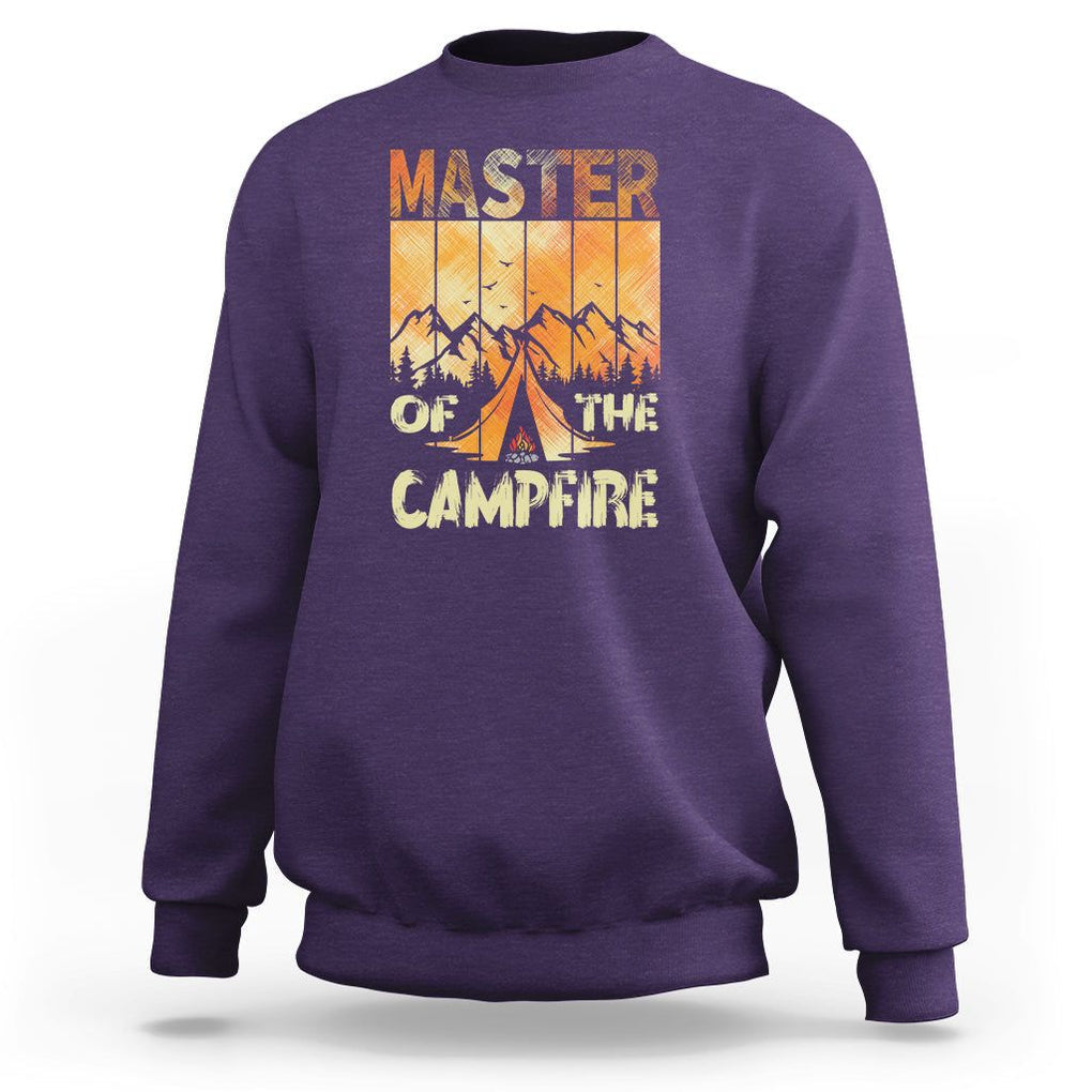 Funny Camping Sweatshirt Master Of The Campfire TS09 Purple Printyourwear