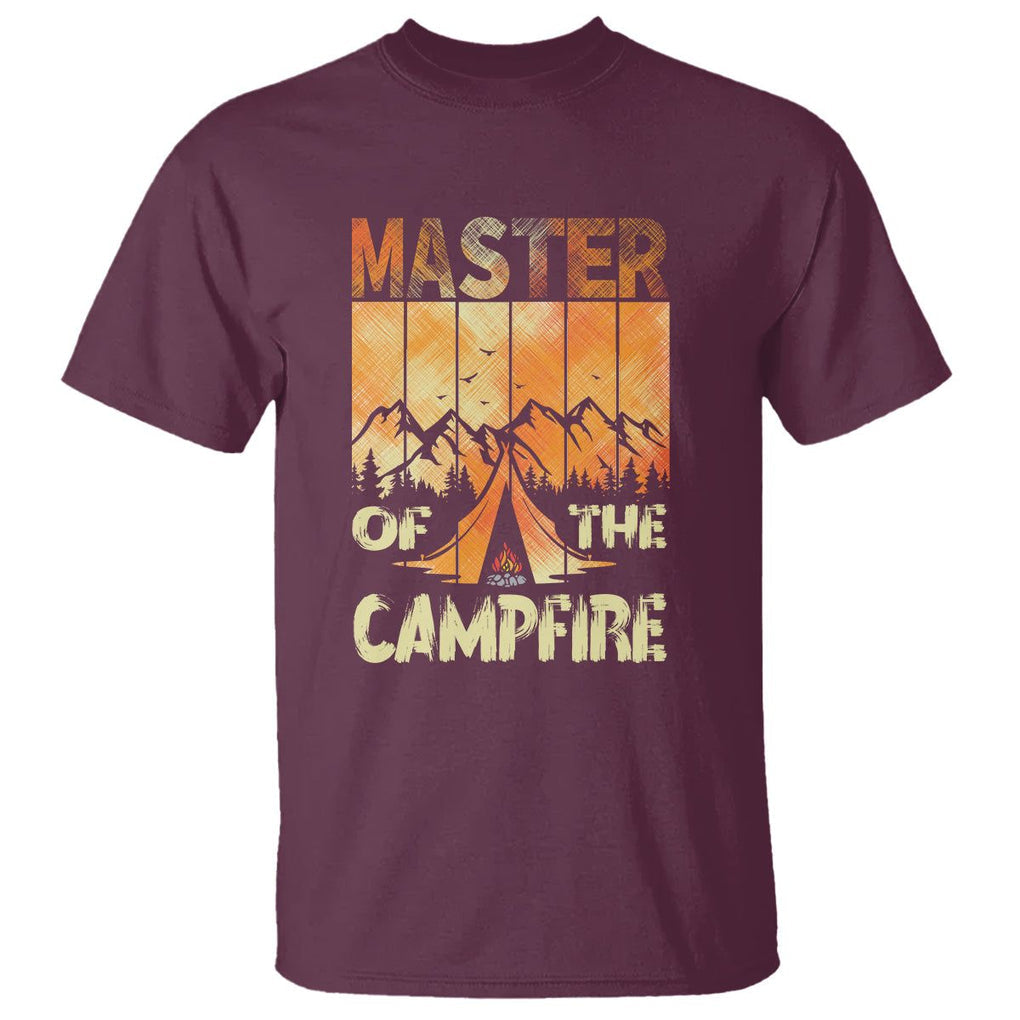 Funny Camping T Shirt Master Of The Campfire TS09 Maroon Printyourwear