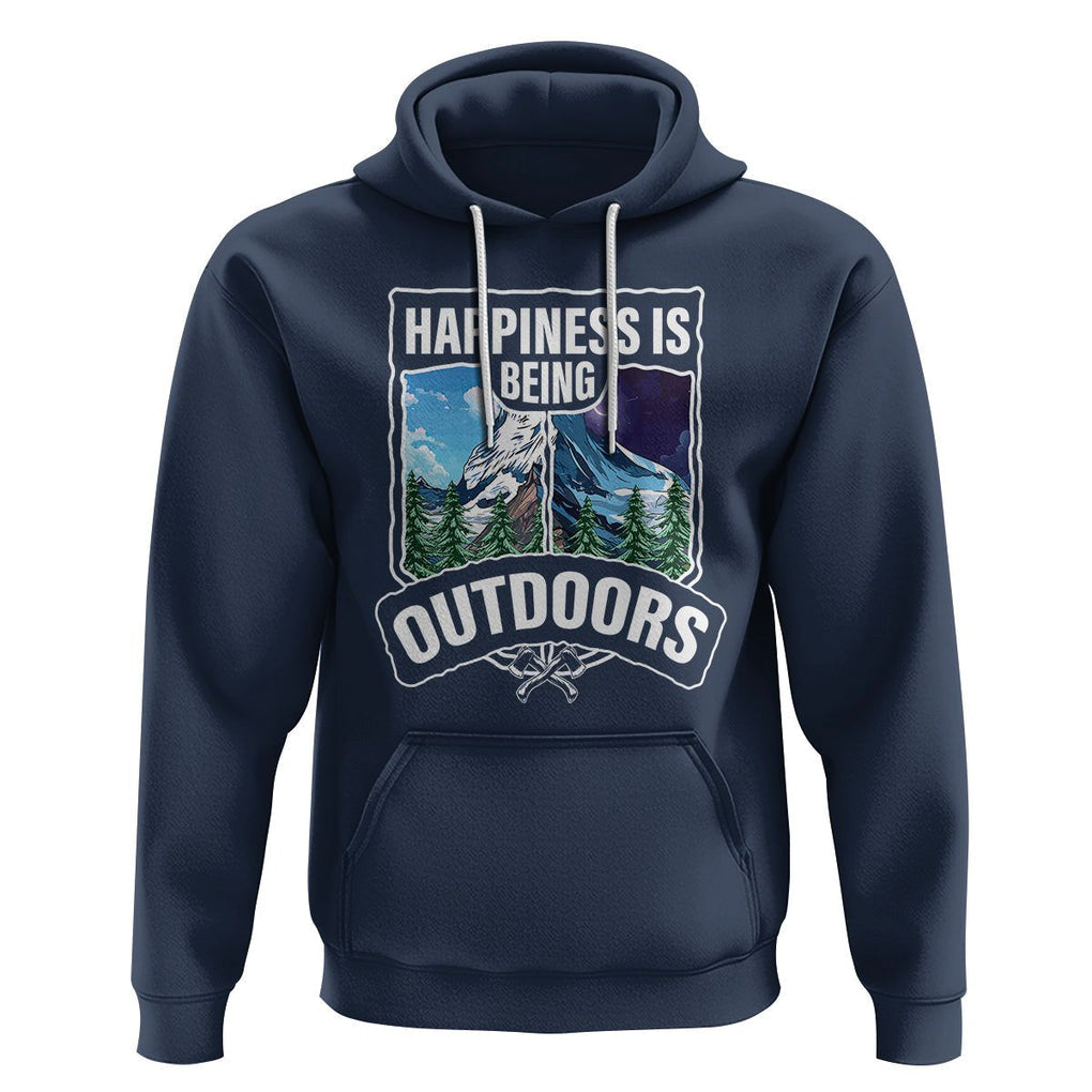 Funny Camping Hoodie Happiness Is Being Outdoor TS09 Navy Printyourwear