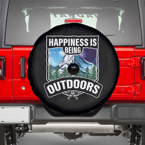 Funny Camping Spare Tire Cover Happiness Is Being Outdoor TS09 Black Print Your Wear