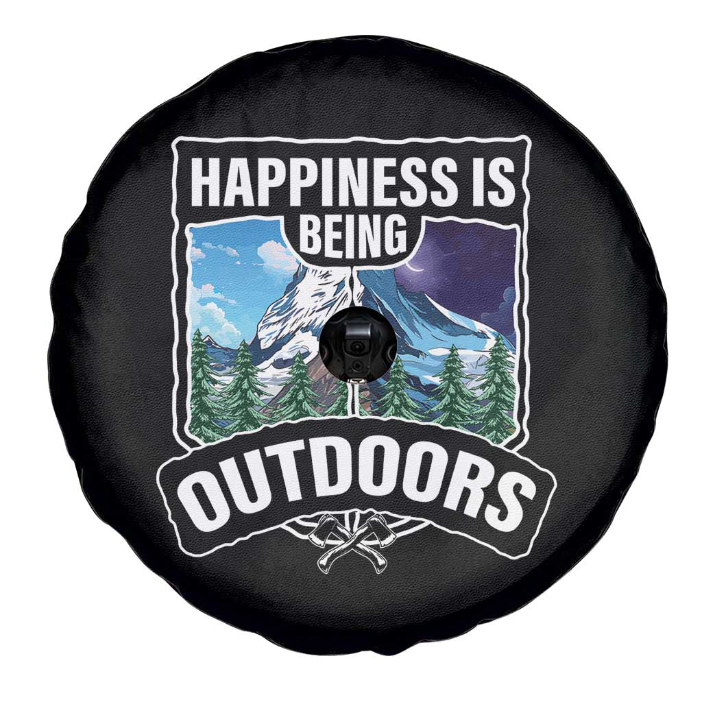 Funny Camping Spare Tire Cover Happiness Is Being Outdoor TS09 Print Your Wear