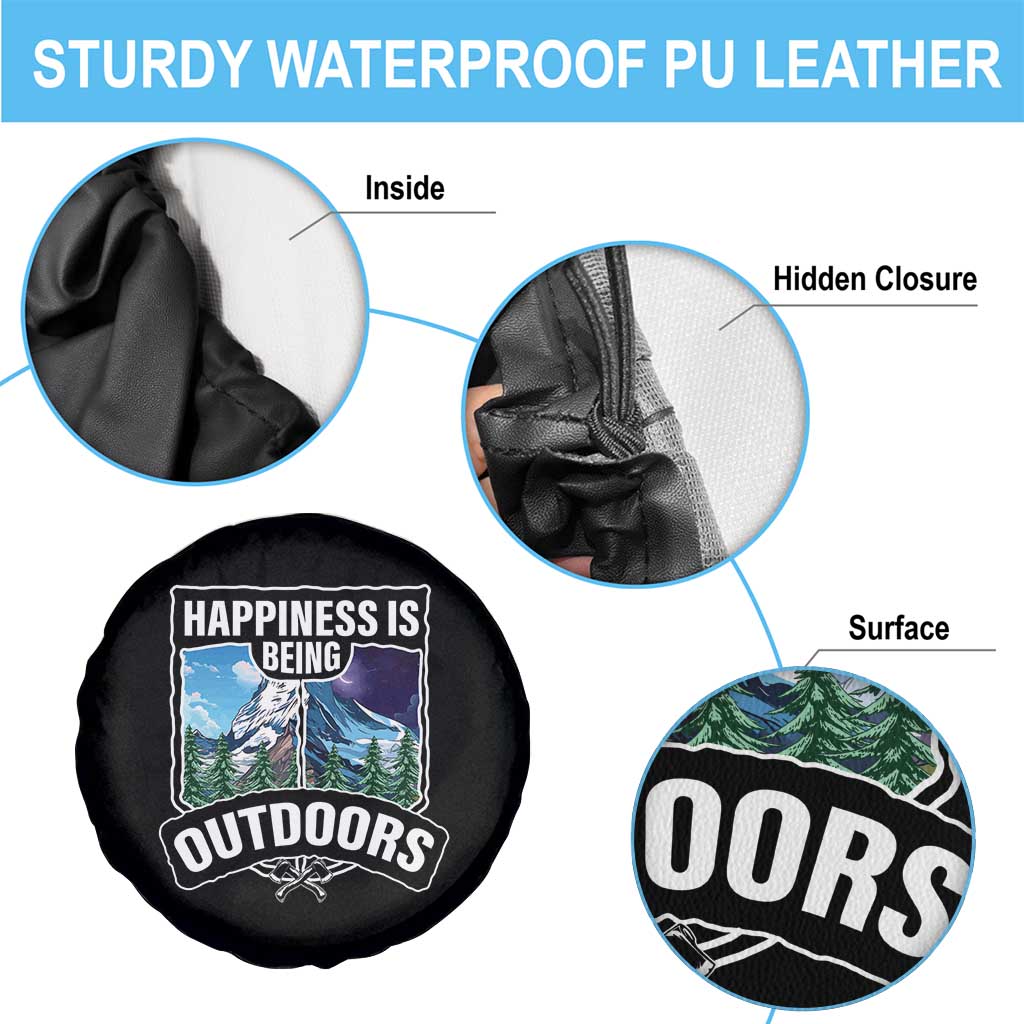 Funny Camping Spare Tire Cover Happiness Is Being Outdoor TS09 Print Your Wear
