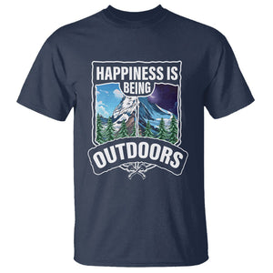 Funny Camping T Shirt Happiness Is Being Outdoor TS09 Navy Printyourwear