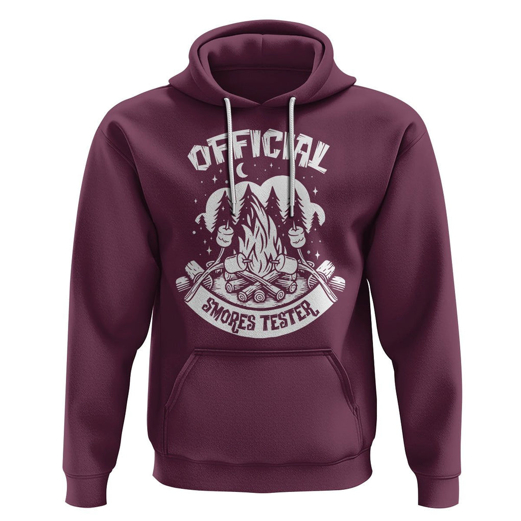 Funny Camping Hoodie Official Smores Tester TS09 Maroon Printyourwear