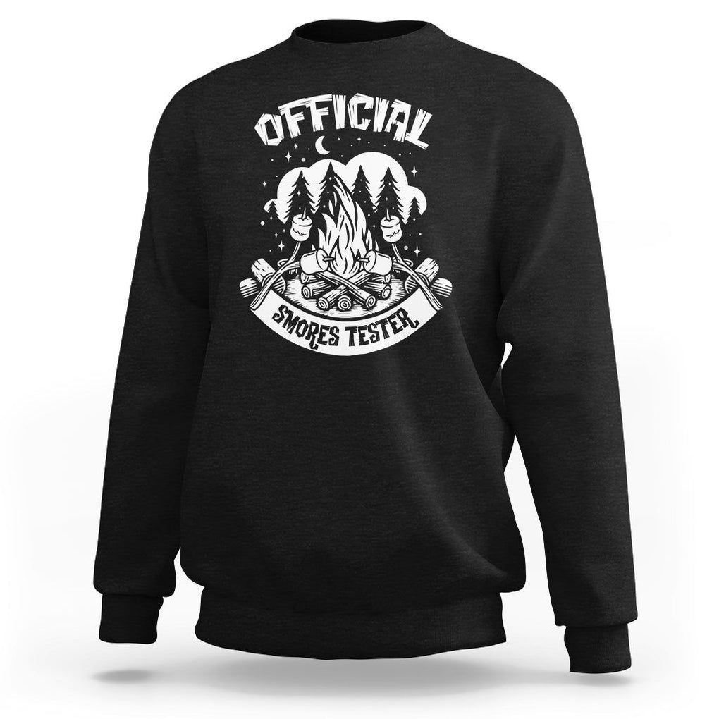 Funny Camping Sweatshirt Official Smores Tester TS09 Black Printyourwear