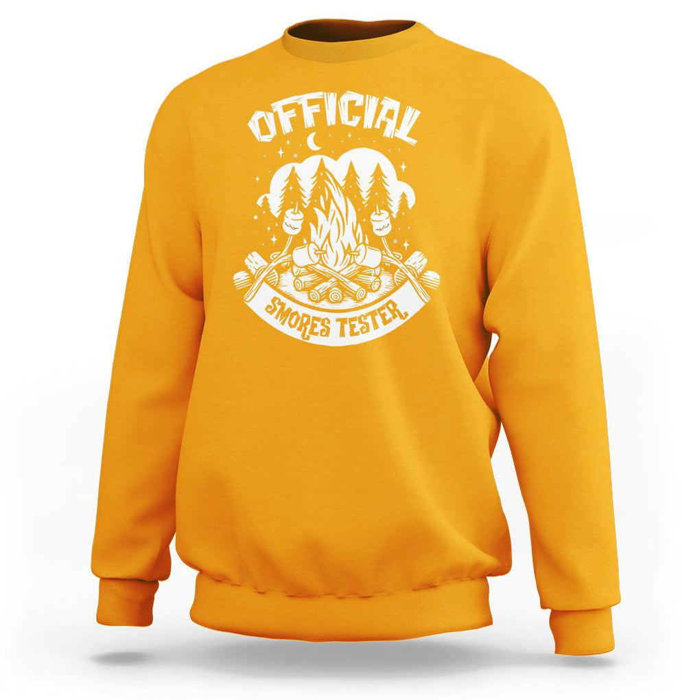 Funny Camping Sweatshirt Official Smores Tester TS09 Gold Printyourwear