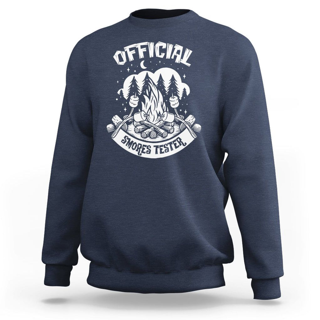 Funny Camping Sweatshirt Official Smores Tester TS09 Navy Printyourwear