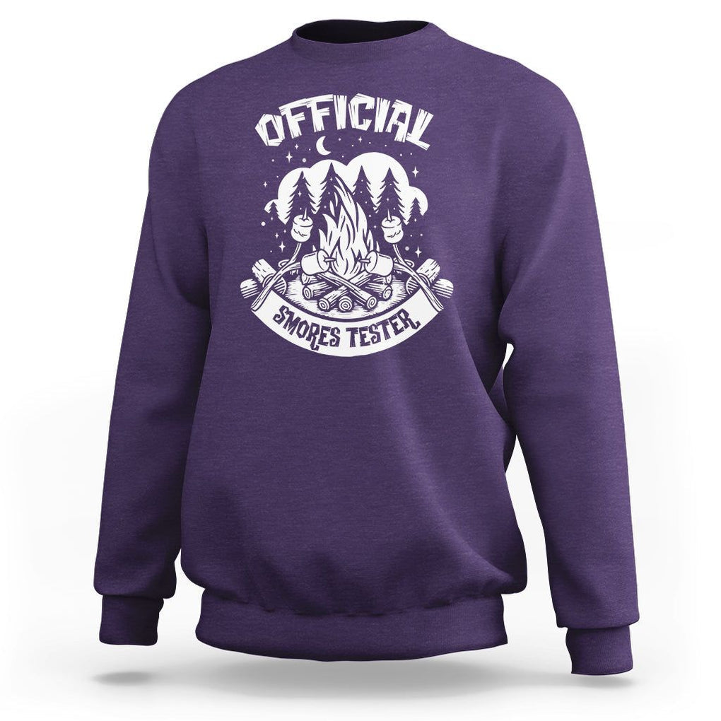 Funny Camping Sweatshirt Official Smores Tester TS09 Purple Printyourwear