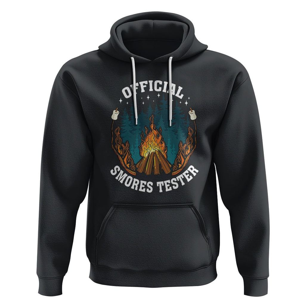 Funny Camping Hoodie Official Smores Tester TS09 Black Printyourwear