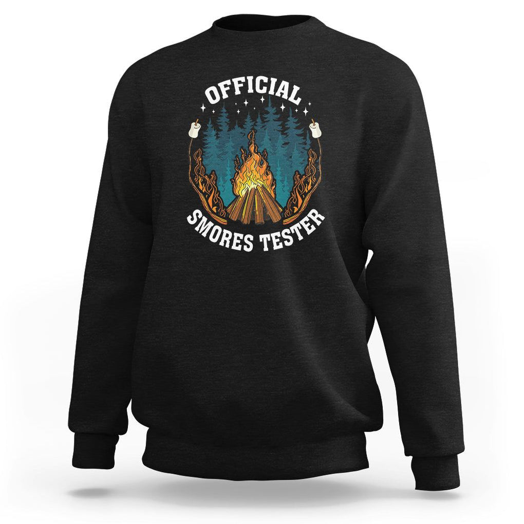 Funny Camping Sweatshirt Official Smores Tester TS09 Black Printyourwear