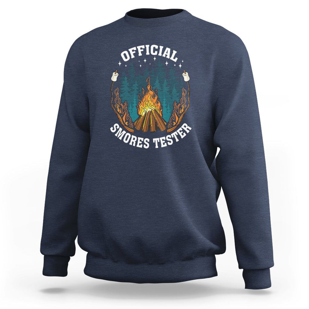 Funny Camping Sweatshirt Official Smores Tester TS09 Navy Printyourwear