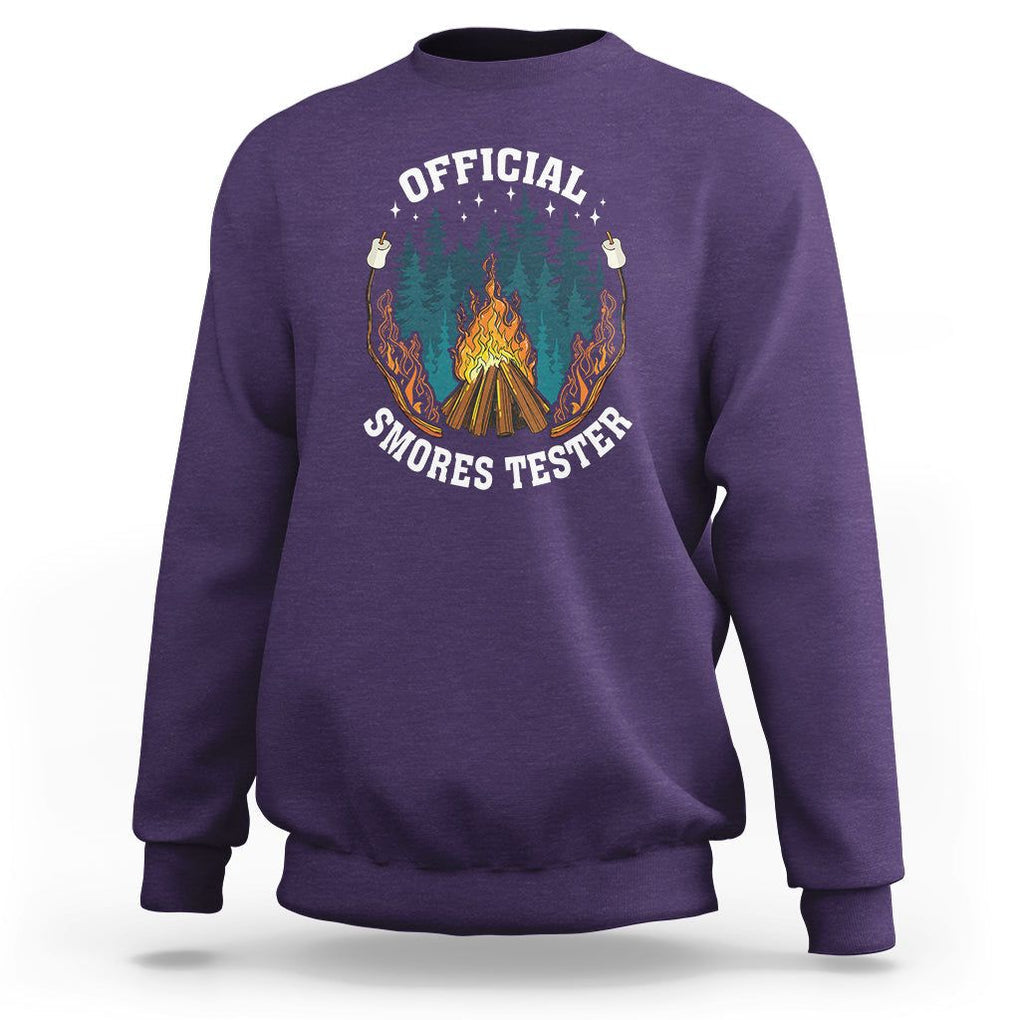 Funny Camping Sweatshirt Official Smores Tester TS09 Purple Printyourwear