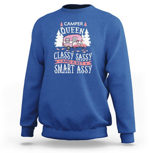 Funny Camping Sweatshirt Camper Queen Classy Sassy And A Bit Smart Assy Flamingo TS09 Royal Blue Printyourwear