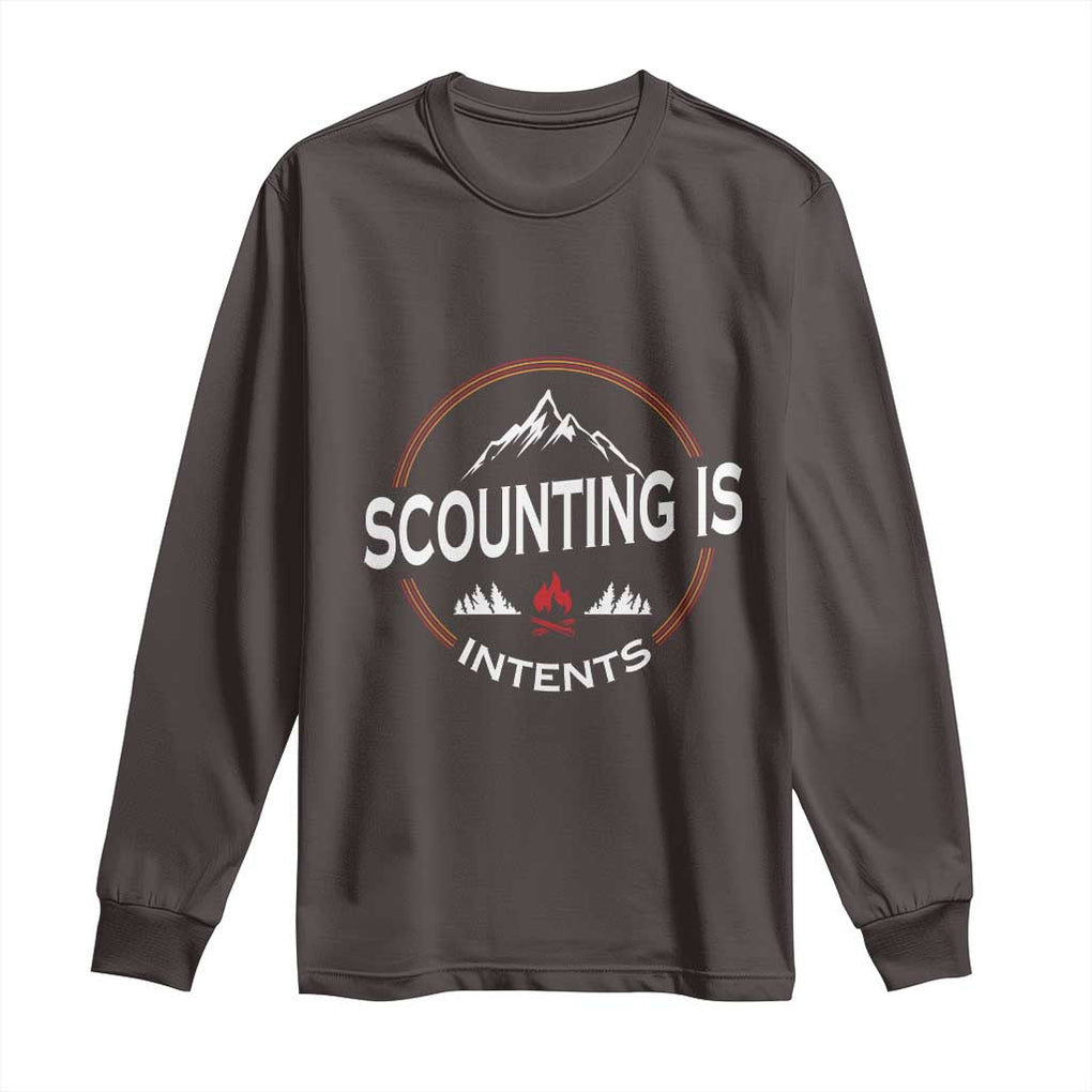 Scouting Is Tent Long Sleeve Shirt TS09 Dark Chocolate Print Your Wear