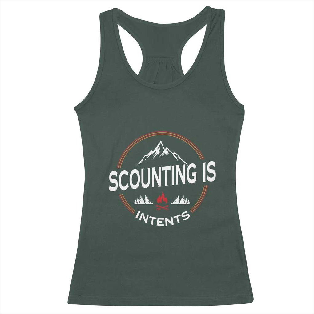 Scouting Is Tent Racerback Tank Top TS09 Dark Forest Green Print Your Wear