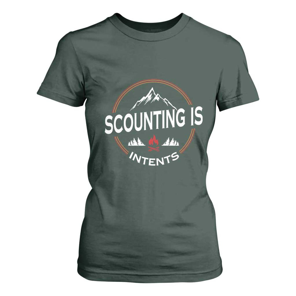 Scouting Is Tent T Shirt For Women TS09 Dark Forest Green Print Your Wear