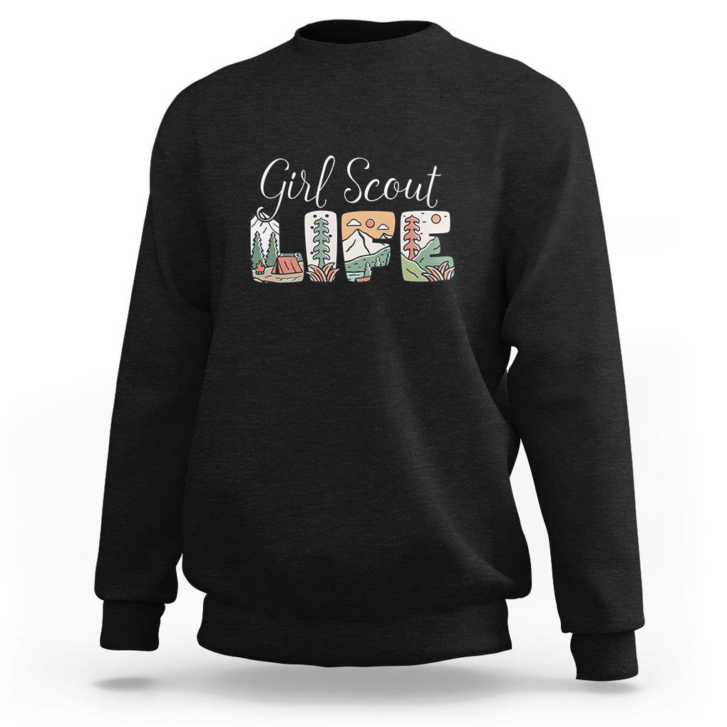 Scouting Sweatshirt Girl Scout Life Girls Cookie Camping TS09 Black Printyourwear