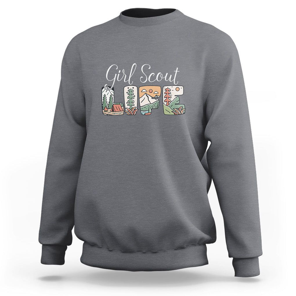 Scouting Sweatshirt Girl Scout Life Girls Cookie Camping TS09 Charcoal Printyourwear