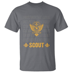 Scouting T Shirt America Flag Scouting Law Camping Outdoor Adventure TS09 Charcoal Printyourwear
