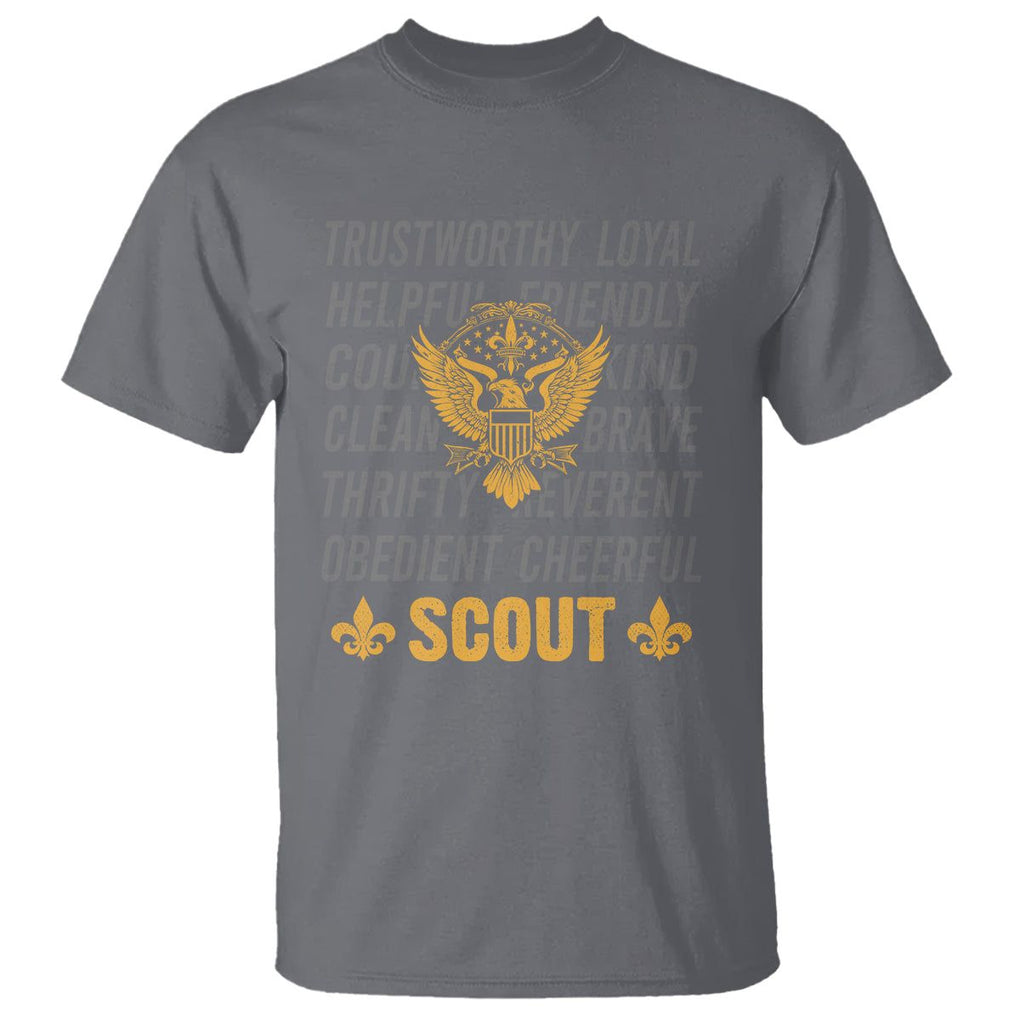 Scouting T Shirt America Flag Scouting Law Camping Outdoor Adventure TS09 Charcoal Printyourwear