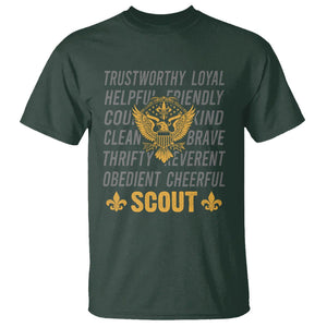Scouting T Shirt America Flag Scouting Law Camping Outdoor Adventure TS09 Dark Forest Green Printyourwear