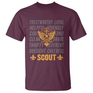 Scouting T Shirt America Flag Scouting Law Camping Outdoor Adventure TS09 Maroon Printyourwear