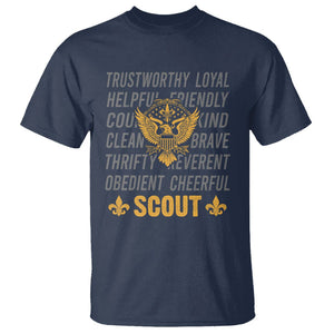 Scouting T Shirt America Flag Scouting Law Camping Outdoor Adventure TS09 Navy Printyourwear