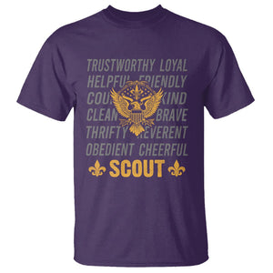 Scouting T Shirt America Flag Scouting Law Camping Outdoor Adventure TS09 Purple Printyourwear