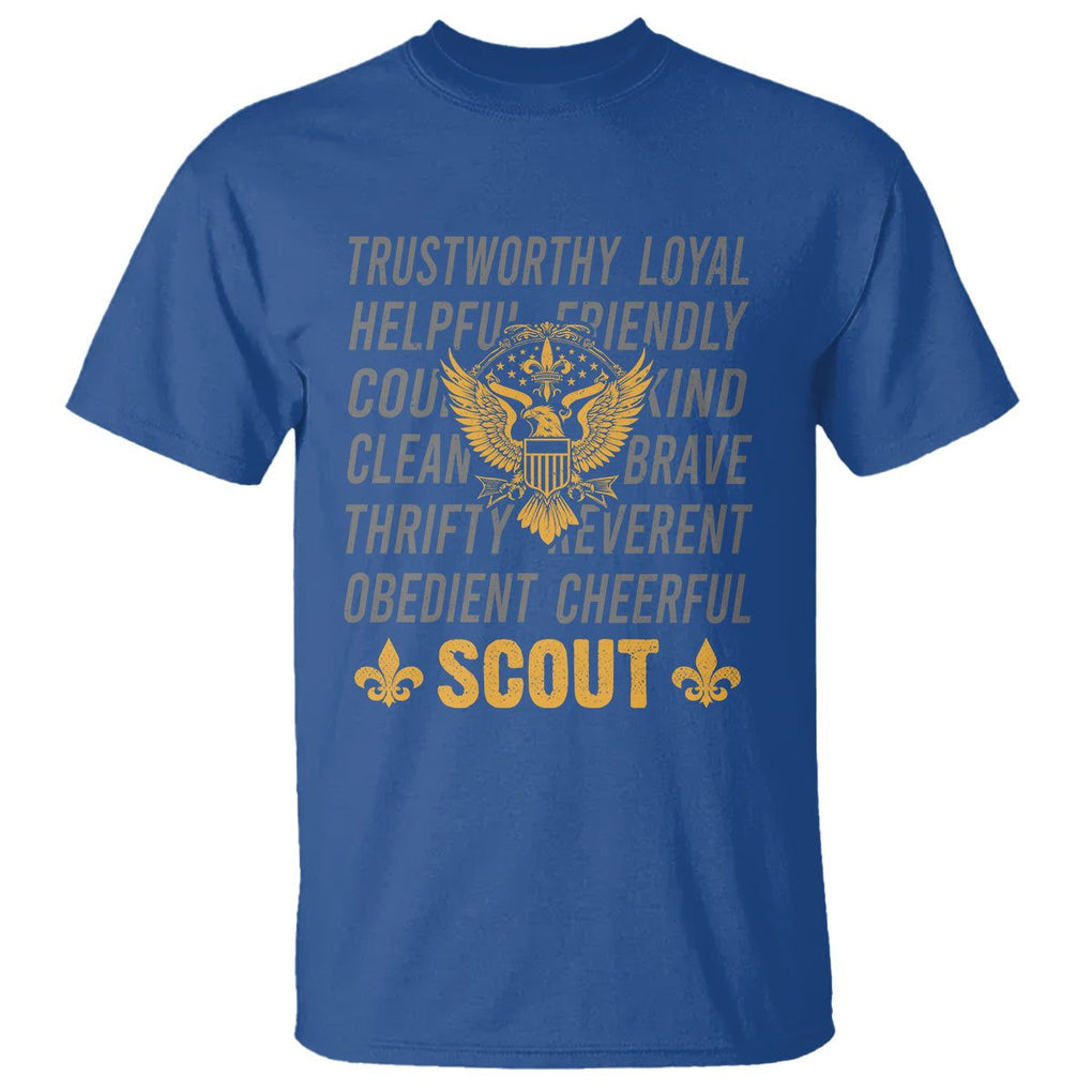 Scouting T Shirt America Flag Scouting Law Camping Outdoor Adventure TS09 Royal Blue Printyourwear