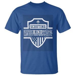 Scouting T Shirt America Flag Scouting Law Camping Outdoor Adventure TS09 Royal Blue Printyourwear