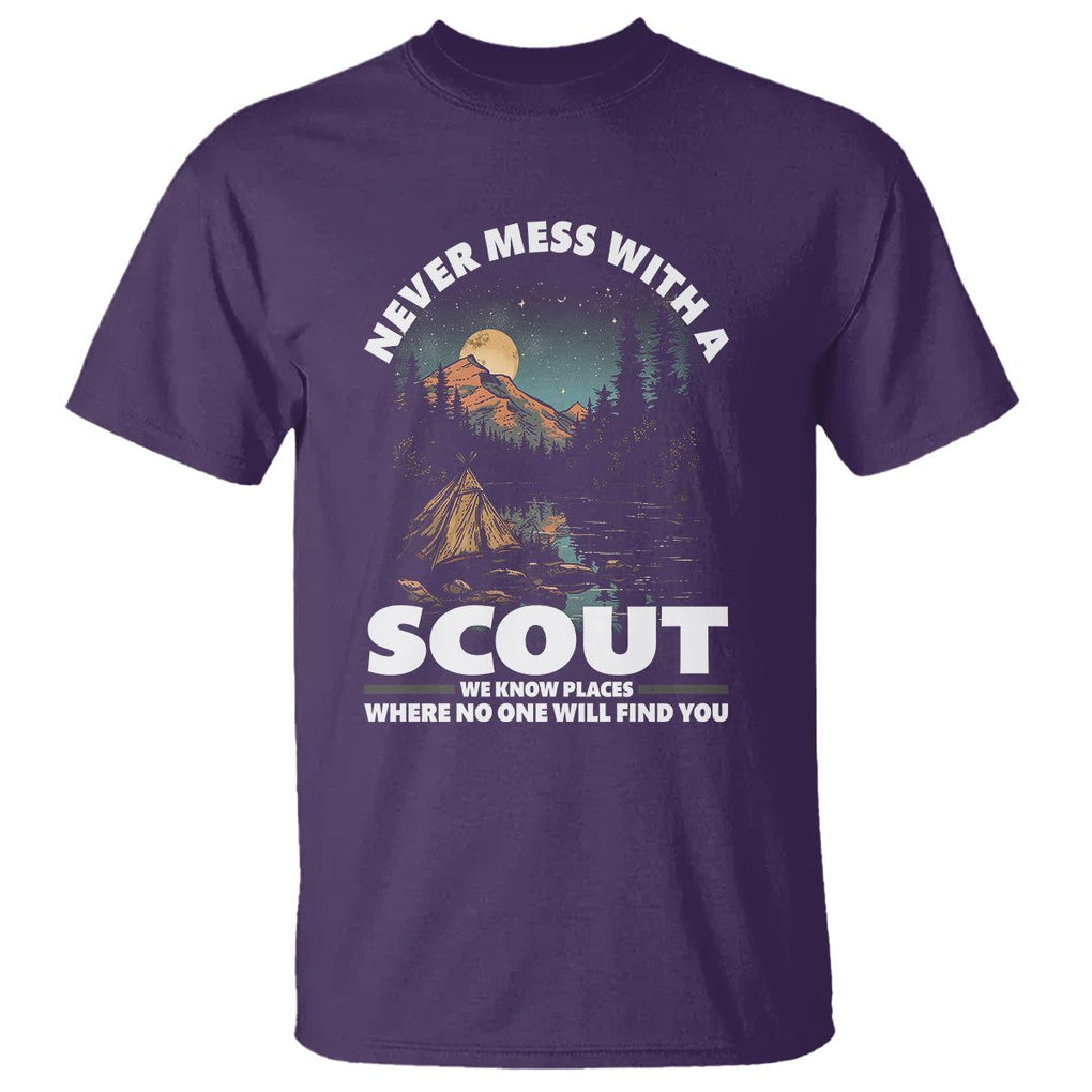 Scouting T Shirt Never Mess With A Scout We Know Places Where No One To Find You TS09 Purple Printyourwear