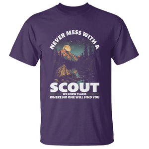 Scouting T Shirt Never Mess With A Scout We Know Places Where No One To Find You TS09 Purple Printyourwear