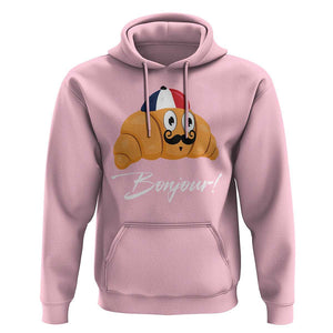 Bonjour Funny Croissant French Hoodie TS09 Light Pink Print Your Wear