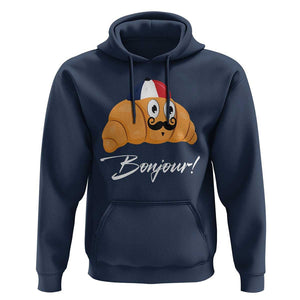 Bonjour Funny Croissant French Hoodie TS09 Navy Print Your Wear
