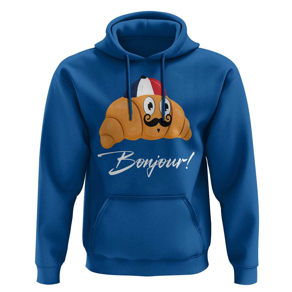 Bonjour Funny Croissant French Hoodie TS09 Royal Blue Print Your Wear