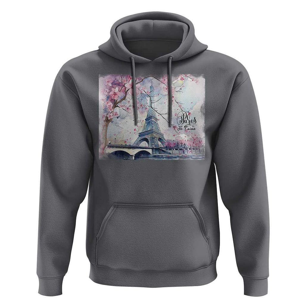 Je T'aime I Love Eiffel Paris French France Travel Hoodie TS09 Charcoal Print Your Wear