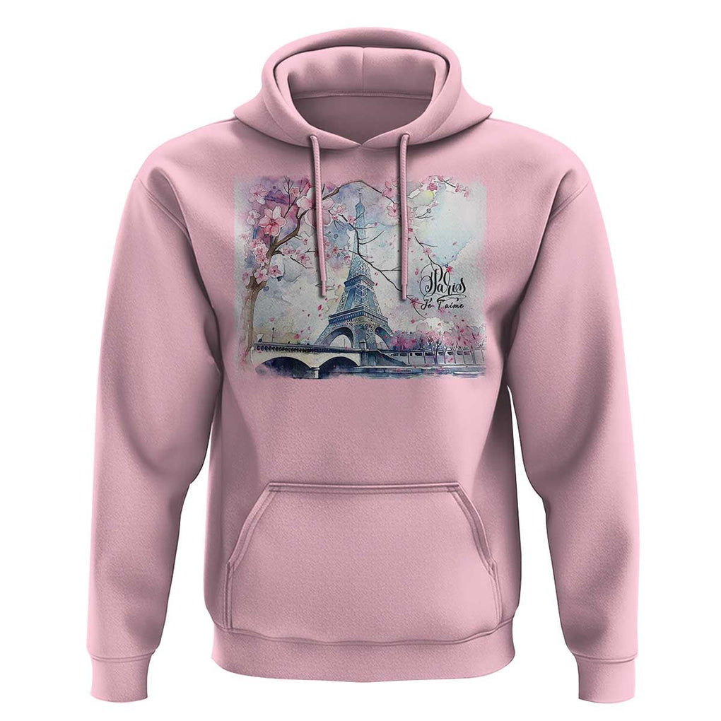 Je T'aime I Love Eiffel Paris French France Travel Hoodie TS09 Light Pink Print Your Wear