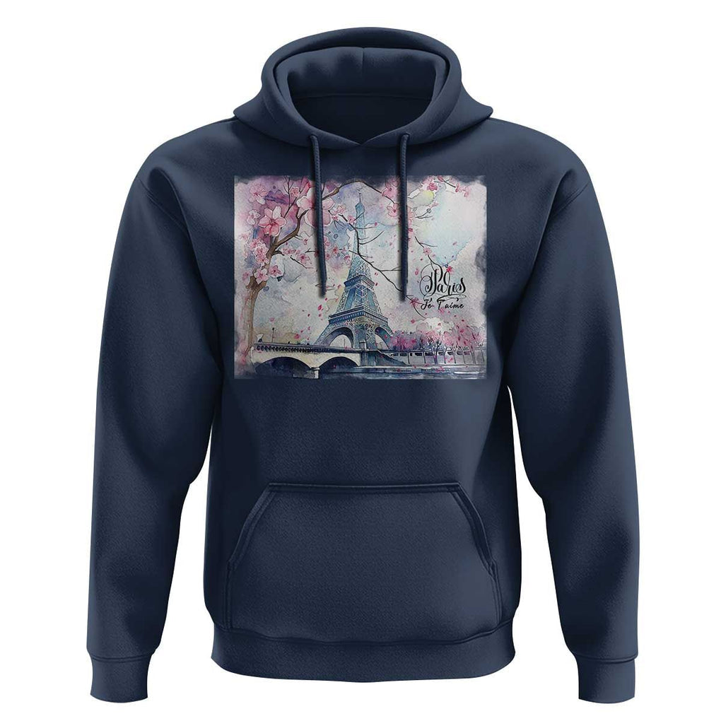 Je T'aime I Love Eiffel Paris French France Travel Hoodie TS09 Navy Print Your Wear