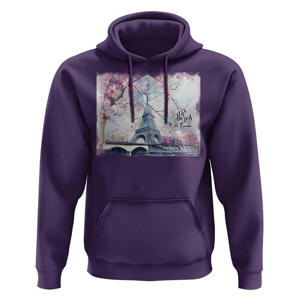 Je T'aime I Love Eiffel Paris French France Travel Hoodie TS09 Purple Print Your Wear