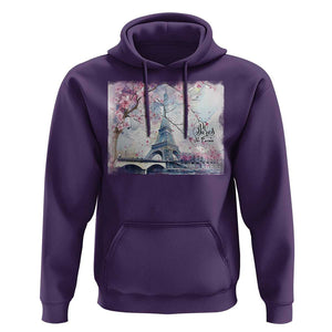 Je T'aime I Love Eiffel Paris French France Travel Hoodie TS09 Purple Print Your Wear