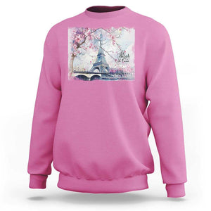 Je T'aime I Love Eiffel Paris French France Travel Sweatshirt TS09 Azalea Print Your Wear