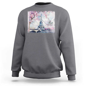 Je T'aime I Love Eiffel Paris French France Travel Sweatshirt TS09 Charcoal Print Your Wear