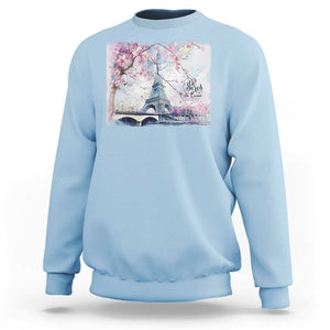 Je T'aime I Love Eiffel Paris French France Travel Sweatshirt TS09 Light Blue Print Your Wear
